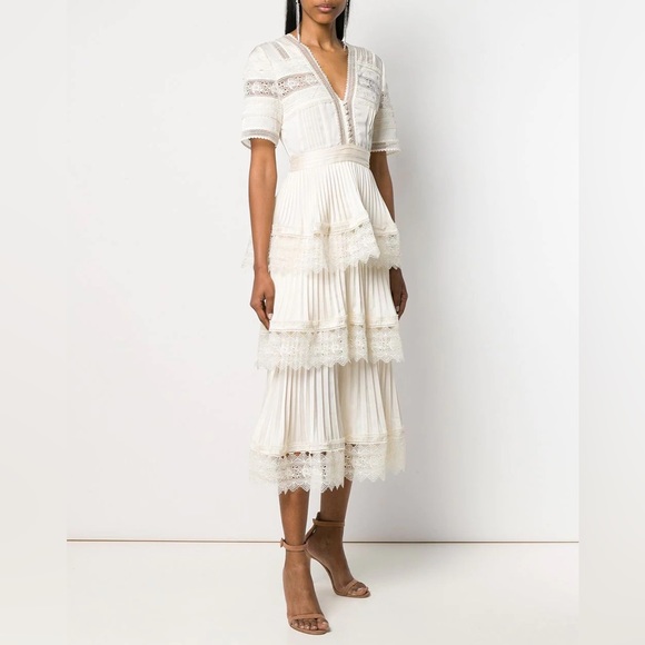 knee length dresses for ladies Cream Sequin Boucle Tailored Midi Dress